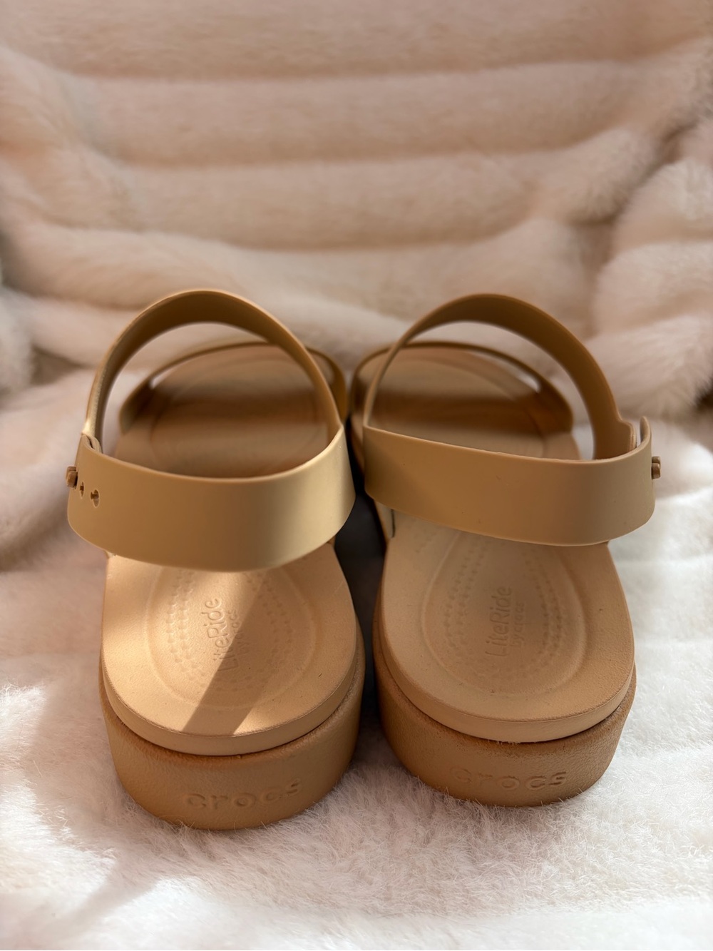 Brooklyn Low Wedge Slingback Croc Sandals in Cashew - Picture 4 of 7